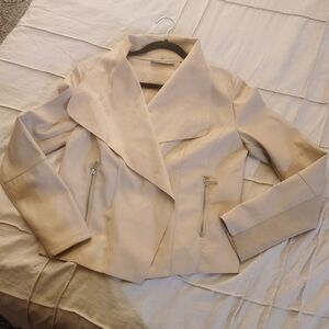 Bagatelle Cream Leather And Suede Jacket